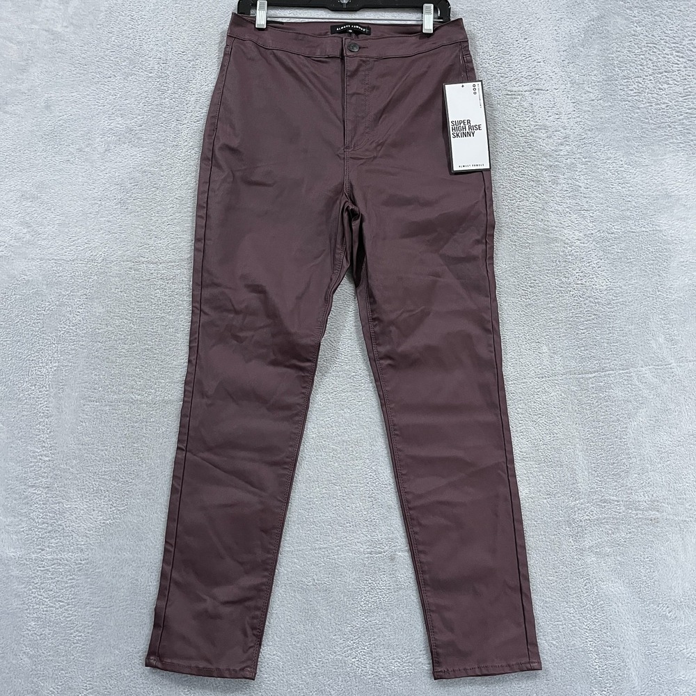 Almost Famous Pants‎ Womens 13 Super High Rise Skinny Faux Leather Grunge Goth